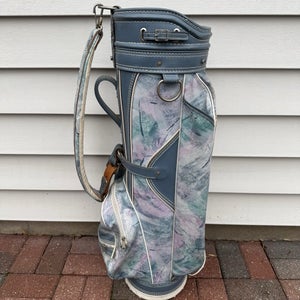 Vintage King Cobra Golf Cart Staff Bag Blue White Retro 6 Way Dividers