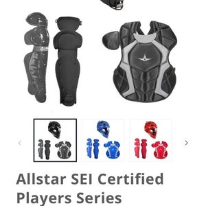 Black All Star SEI Certified Player's Series Catcher's Set Age 12-17 (Barely Used) 289$ Retail