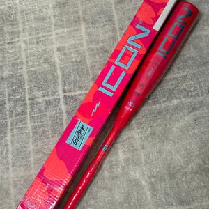 NEW IN WRAPPER Rawlings Icon Pink Electric Unicorn 28”/18oz. (-10) Bat FAST SHIP