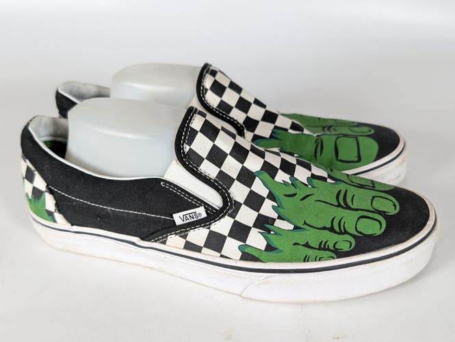 VANS Marvel The Incredible Hulk Classic Slip-On Shoes Checkerboard Men's Size 11