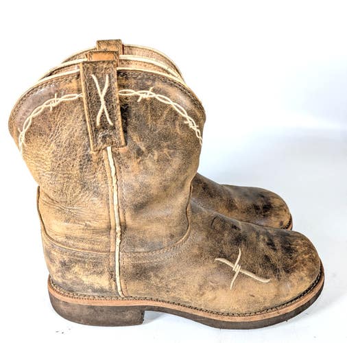 Twisted X Women's Brown Leather Boots Size 8M Western Cowgirl Ranch