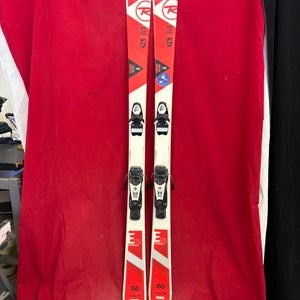 Skis: Rossignol Experience RTL skis, 150cm. Bindings: Rossignol Axium 100 demos, Binding Range : 270