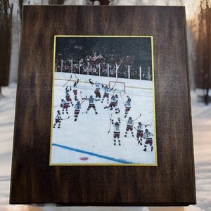 VINTAGE 1980 OLYMPICS GOLD METAL 8 x 7  PLAQUE