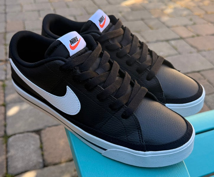 MENS NIKE COURT LEGACY DH3162-001 BLACK WHITE SNEAKERS - SIZE 10.5 LIGHTLY USED