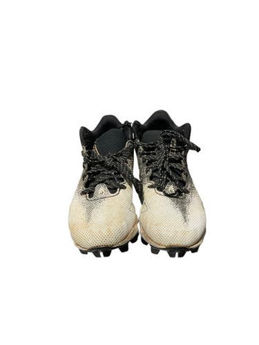 Used Under Armour BLK/WHITE CLEATS BB/SB Cleats Black And White Junior 04.5 11834-S000046925