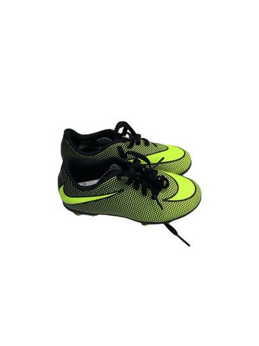 Used Nike MERCURIAL Soccer Cleats Black And Neon Green Youth 10.0 11347-S000263980