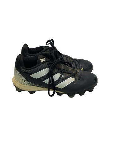 Used Adidas 3 BLACK STRIPE BB CLEATS BB/SB Cleats Black And White Junior 05 11347-S000263906