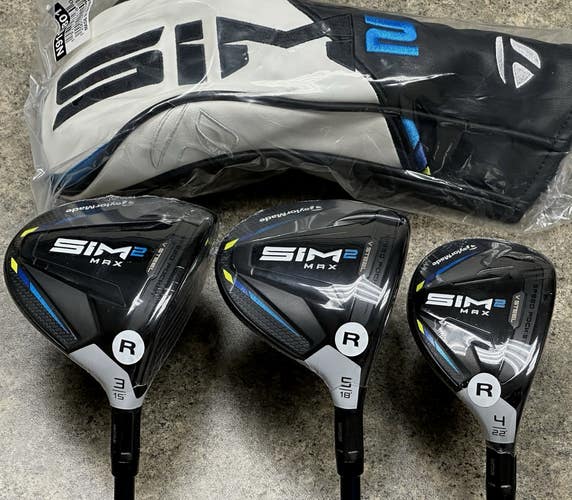 TaylorMade SIM2 MAX Set 3-Wood, 5-Wood, 4-Hybrid Ventus Regular Flex RH NEW
