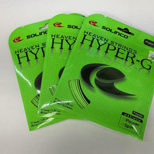 3 Pack Solinco Hyper-G 17g/1.20mm Polyester Green