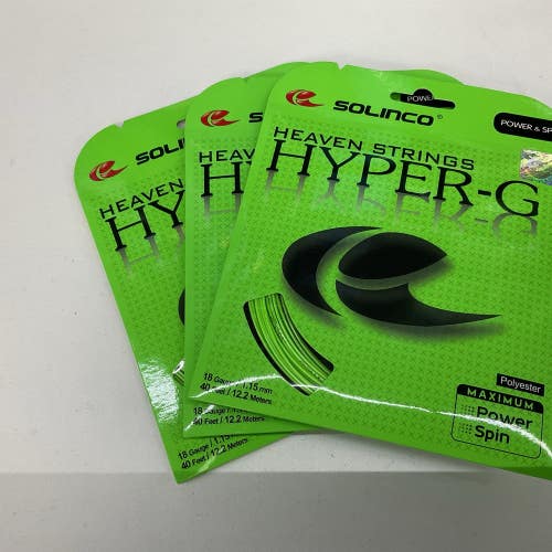 3 Pack Solinco Hyper-G 18g/1.15mm Polyester Green