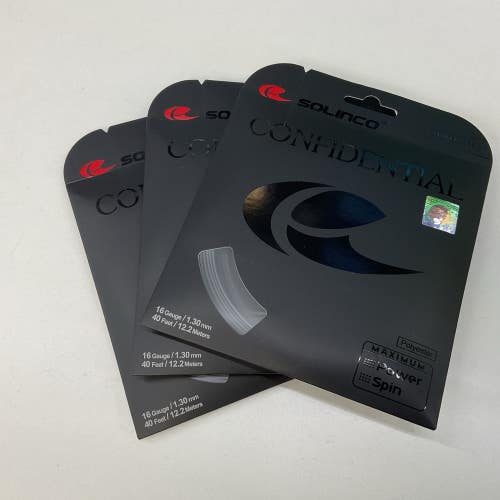 3 Pack Solinco Confidential 16g/1.30mm Polyester String