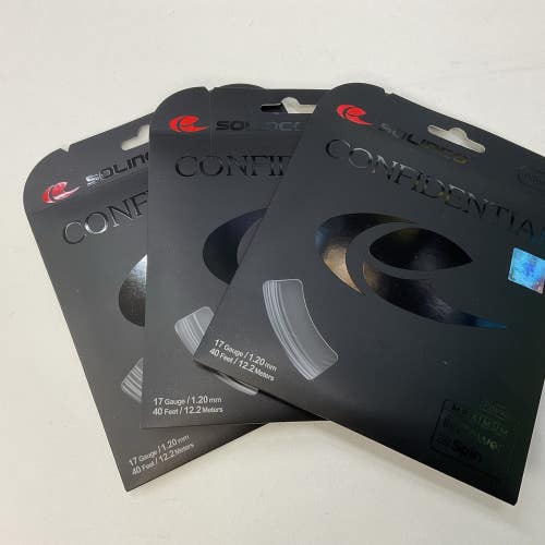 3 Pack Solinco Confidential 17g/1.20mm Polyester String