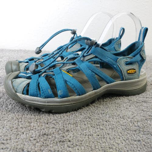 Keen Whisper Womens Size 8.5 Sandals Blue Turquoise Bungee Cord Waterproof Shoes