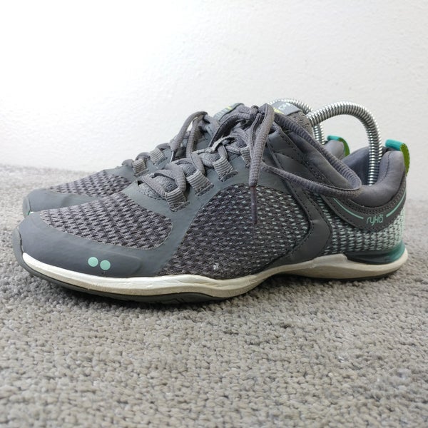 Ryka Graphite Training Sneakers Womens Size 8 Walking Shoes Gray Lace Up Low Top
