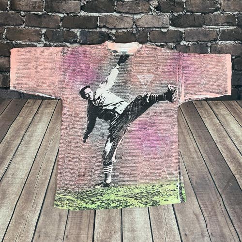 Vintage Challenge Sport All Over Print Baseball T-Shirt AOP Mens Size Large RARE