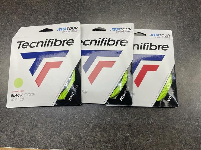 Tecnifibre Black Code 16g/1.28 Tennis String (Lime) 3 Pack