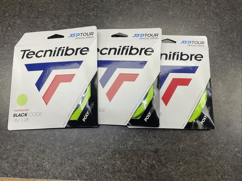 Tecnifibre Black Code 16g/1.28 Tennis String (Lime) 3 Pack