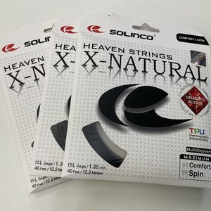 3 Pack Solinco Heaven Strings X-Natural Diamond Rough Multifilament 15L, 1.35mm