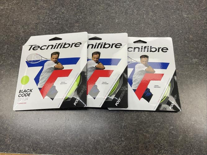 Tecnifibre Black Code 17g/1.24 Tennis String (Lime) 3 Pack