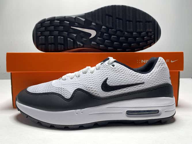 Nike Air Max 1 G Golf Shoes White Black Men's SZ 10 (CI7576-100)