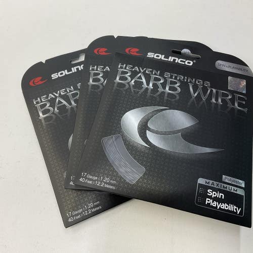 3 Pack Solinco Heaven Strings Barb Wire Polyester 17g, 1.20mm