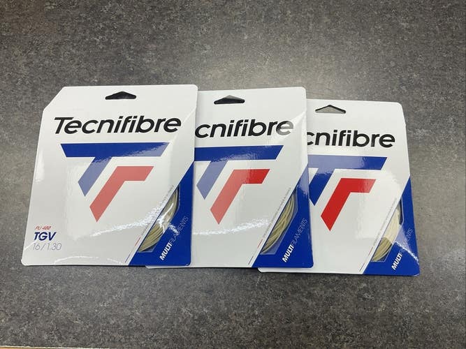 Tecnifibre TGV 16g/1.30 Tennis String (Natural) 3 Pack