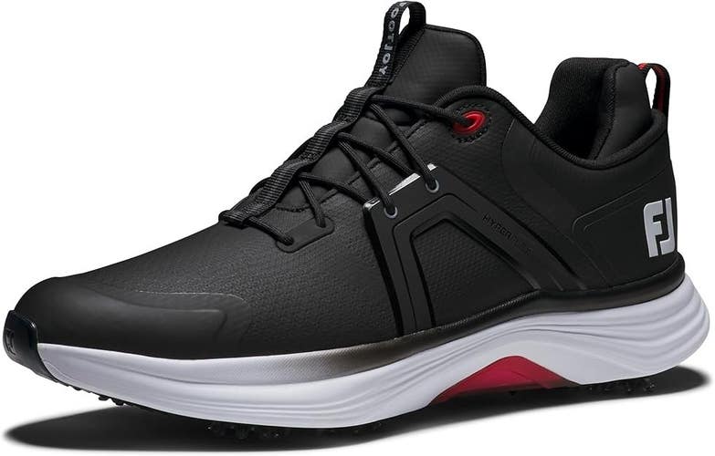 FootJoy Men's Hyperflex Golf Shoe, Black/White/Red, 11.5 Medium