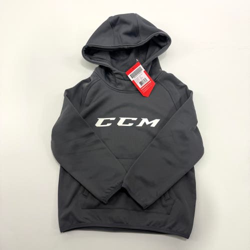 New Dark Grey CCM Youth Core Tech Pullover Hoodie | Youth XS | #888600335865