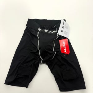 New Black CCM Mens Base Camp Jock Short with Velcro | Senior S | #191520519414