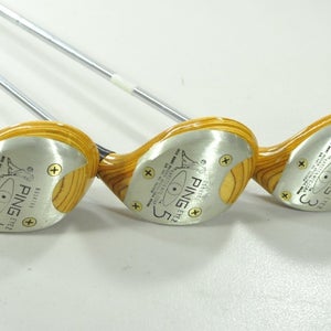 Ping Eye 2 Persimmon Driver, 3 and 5 Fairway Woods Set Firm / Stiff RH  # 212182