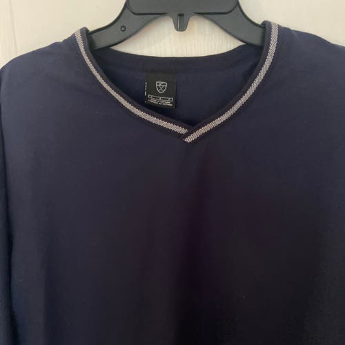 Nike Golf Navy Blue V Neck Long Sleeve Pullover Windbreaker Jacket Mens Size  L