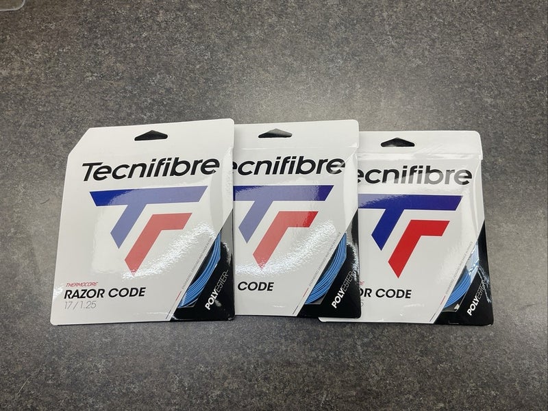 Tecnifibre Razor Code 17g/1.25 Tennis String (Blue) 3 Pack