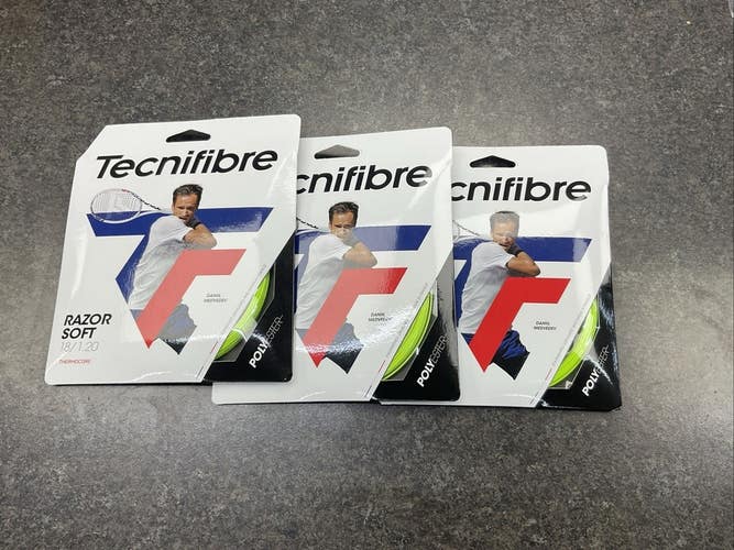 Tecnifibre Razor Soft 18g/1.20 Tennis String (Lime) 3 Pack