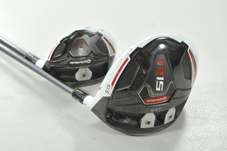TaylorMade R15 White 10.5* Driver and 3-15* Fairway Wood Set RH Regular # 212025
