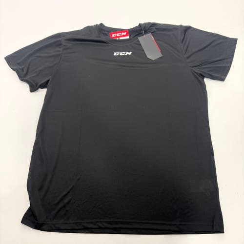 New Black CCM Mens Dri Fit T Shirt | Senior XL | #888600266756