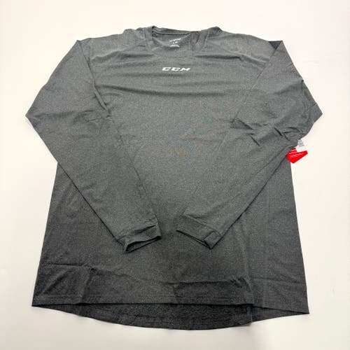 New Grey CCM Mens Loose Fit Long Sleeve Shirt | Senior L | #191520510596
