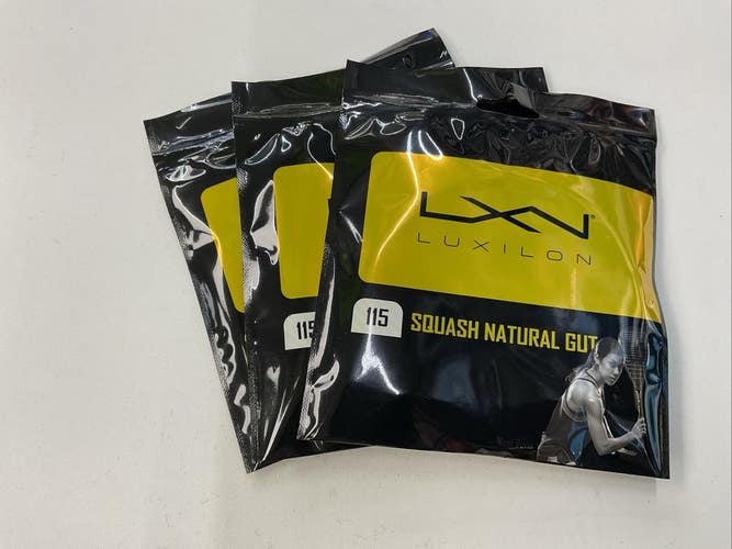 3 Pack Luxilon Squash Natural Gut 115
