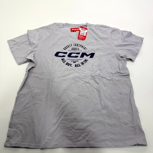 New CCM Grey Springs SS Tee | Senior XXL | #191520722814