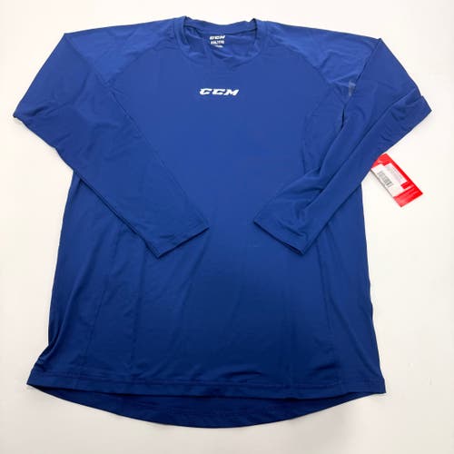 New Navy CCM Baselayer Performance Compression Long Sleeve Shirt | Senior XXL | #191520510503