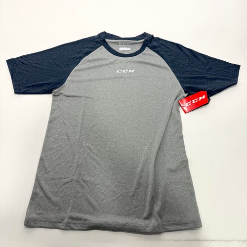 New CCM Mens Basecamp Two Tone Short Sleeve | Grey/Navy | Senior S | #191520510817