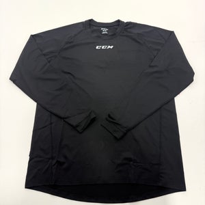 New Black CCM Mens Loose Fit Long Sleeve Shirt | Senior M | #191520510541