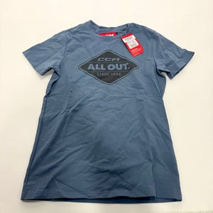 New CCM Blue All Outside Short Sleeve Tee | Youth XL | #191520734664
