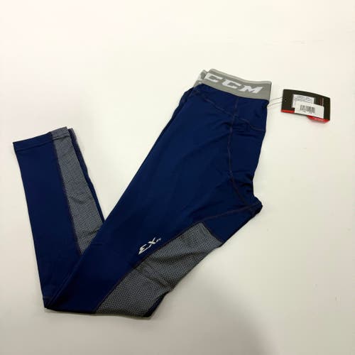 New Navy CCM Compression Pants with Grip | Senior Small | #191520519520