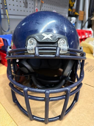 USED XENITH X2E+ YOUTH FOOTBALL HELMET - LARGE - NAVY
