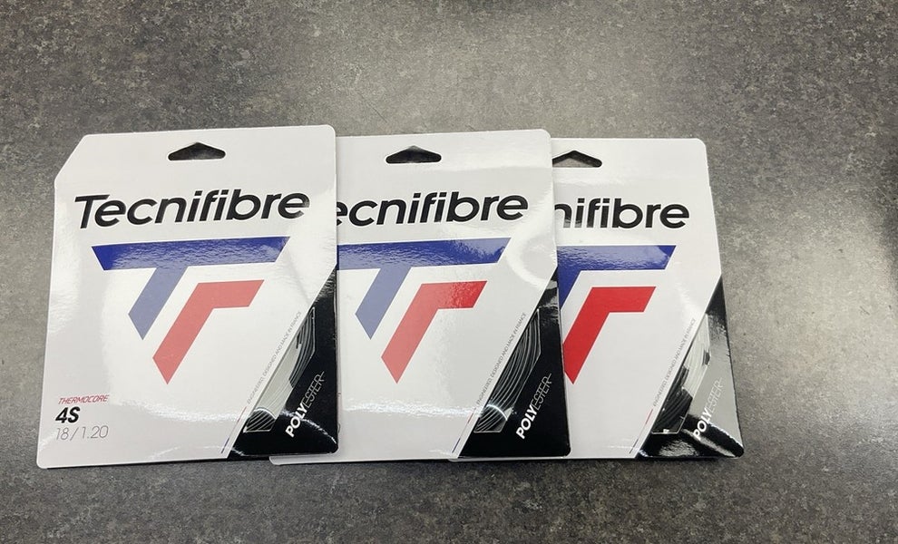 Tecnifibre 4S Polyester 18g/1.20 Tennis String (Black) 3 Pack