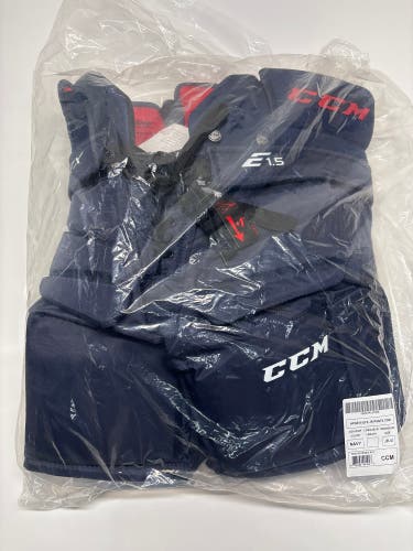 New!! CCM Extreme Flex 1.5 Hockey Goalie Pants Junior Medium Navy Blue