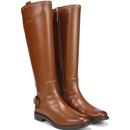 Franco Sarto Merina Women's 10 Brown Faux Leather Knee High Riding Boots RHS7627