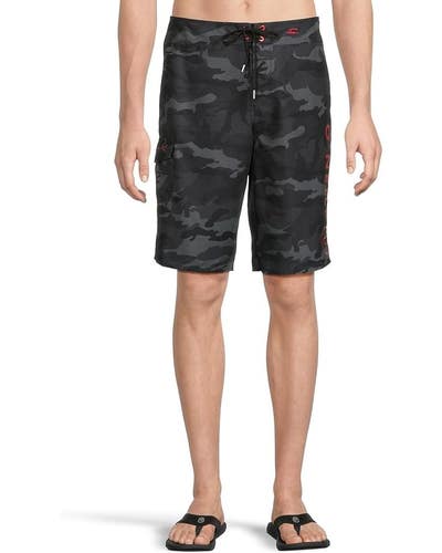 O'Neill Santa Cruz Boardshorts Men's 34 Black Drawstring Waist Swimwear DDR2572