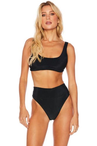 Beach Riot Highway Bikini Bottom Women's M Black High-Waisted Swimwear DDR2588