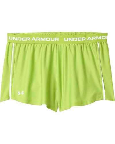 Under Armour Tech Play Up Shorts Kids Medium Green Vibe Elastic Waist DDR2670